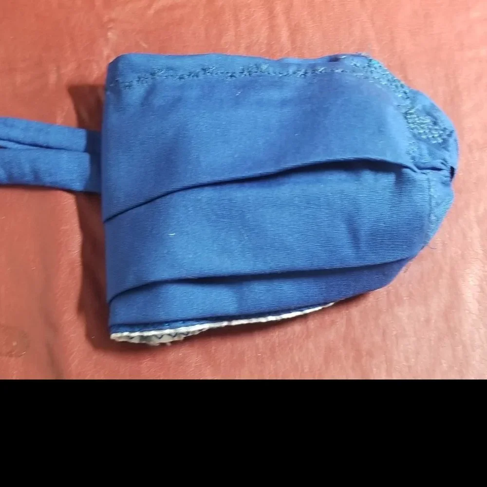 Cloth Face Mask - Silver/Copper Filters-solid Blue